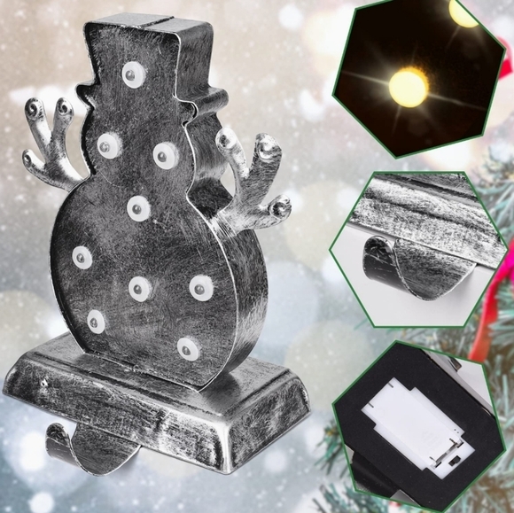 Greenidea LED Snowman Stocking Holder in Silver - Picture 9 of 11
